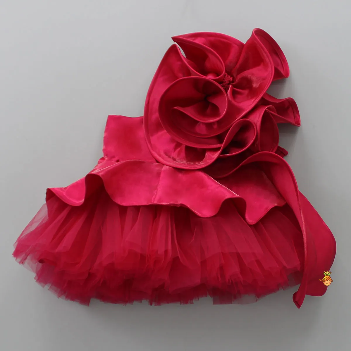 Pre Order: Stunning Swirl Ruffled One Shoulder Layered Dress
