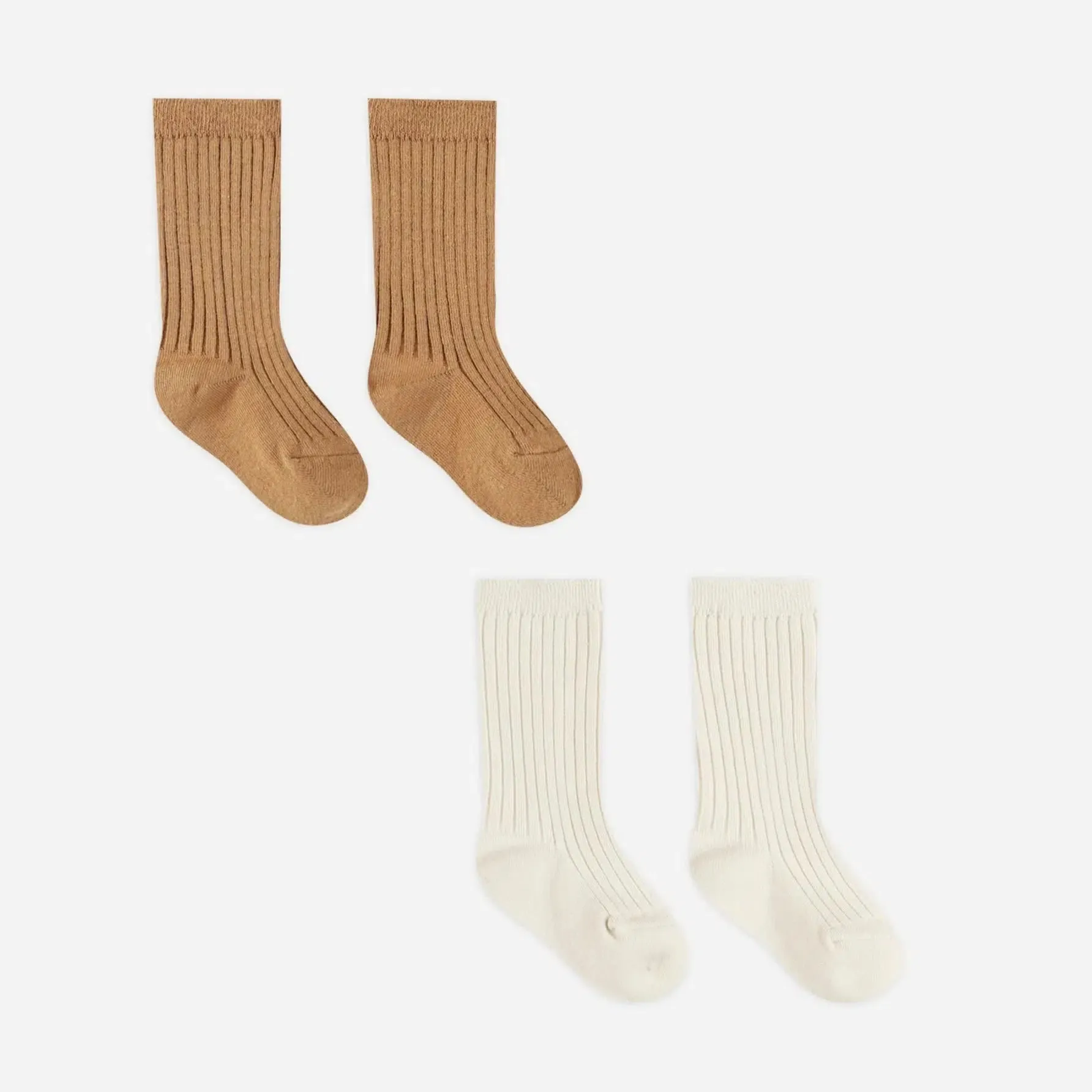 Quincy Mae - Organic Socks Set (2-pack) - Natural, Golden