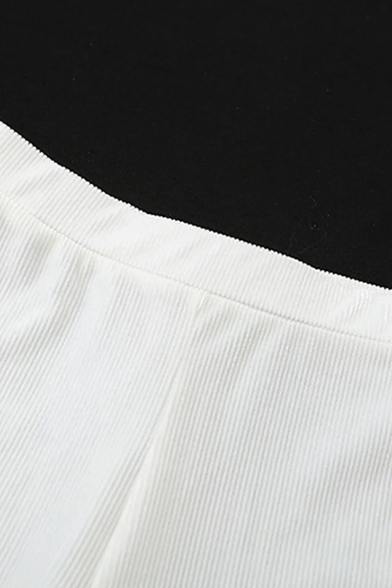 Ribbed Short Sleeve Flare Pants Set