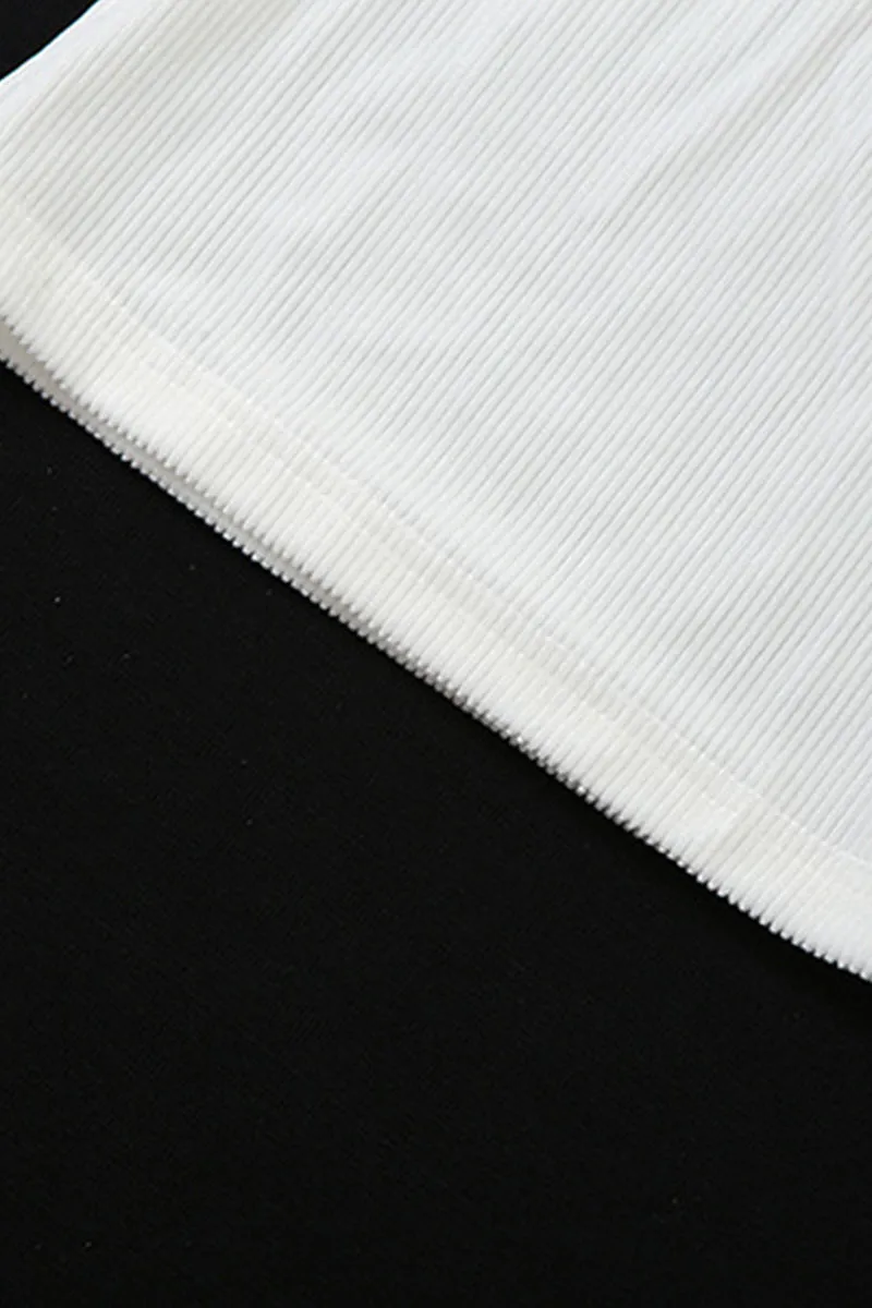 Ribbed Short Sleeve Flare Pants Set