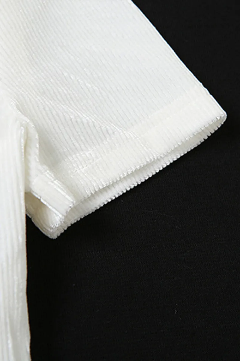 Ribbed Short Sleeve Flare Pants Set
