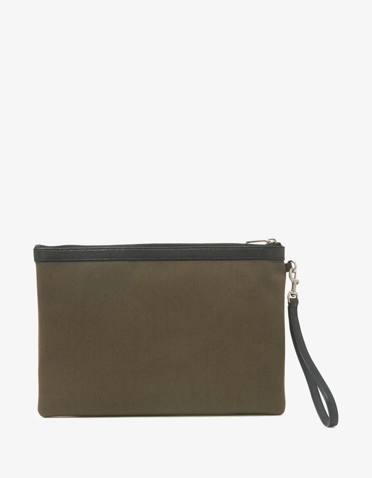 Saint Laurent Khaki Rive Gauche Zip Pouch
