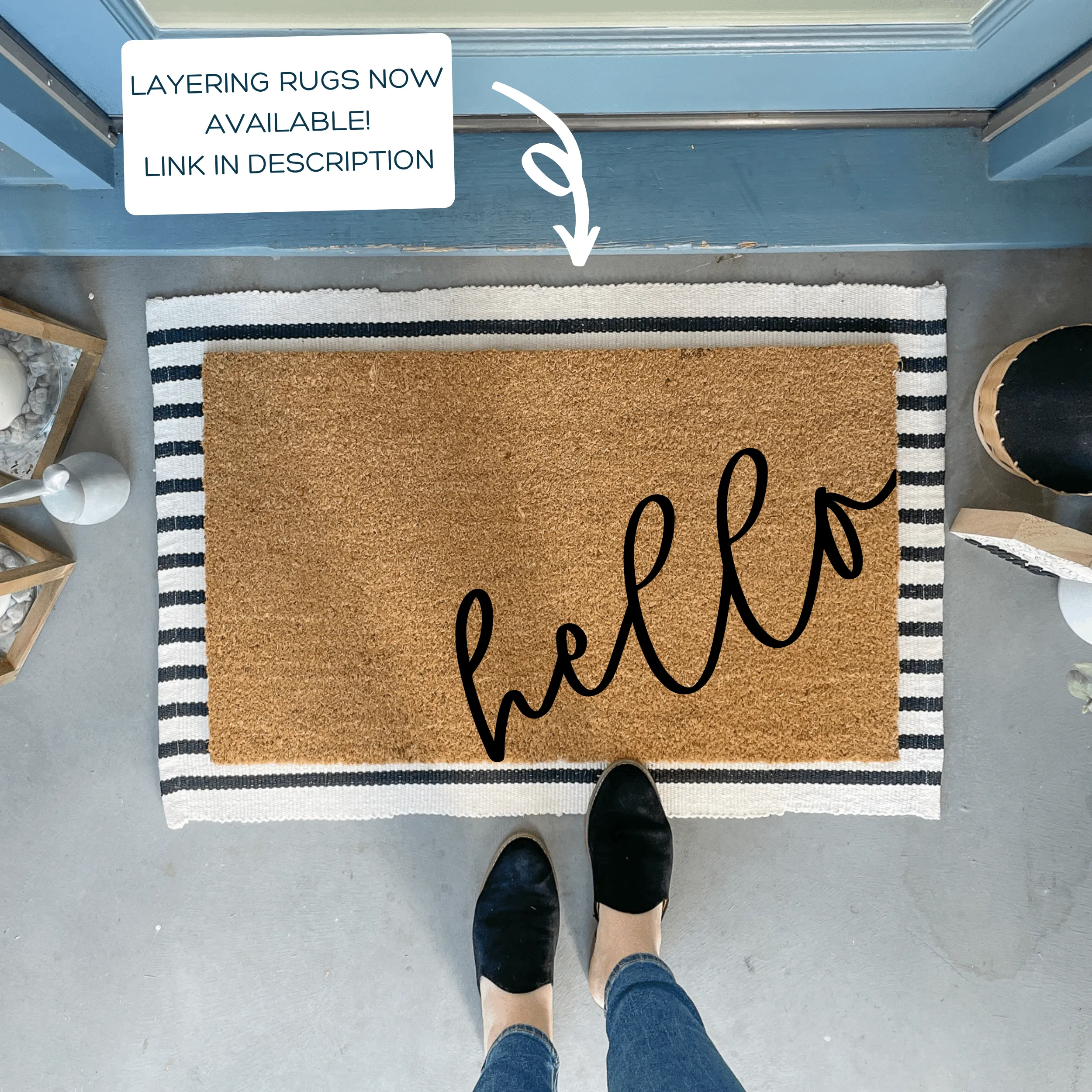 Script hello Outdoor Doormat