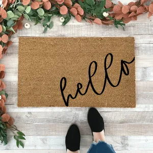 Script hello Outdoor Doormat