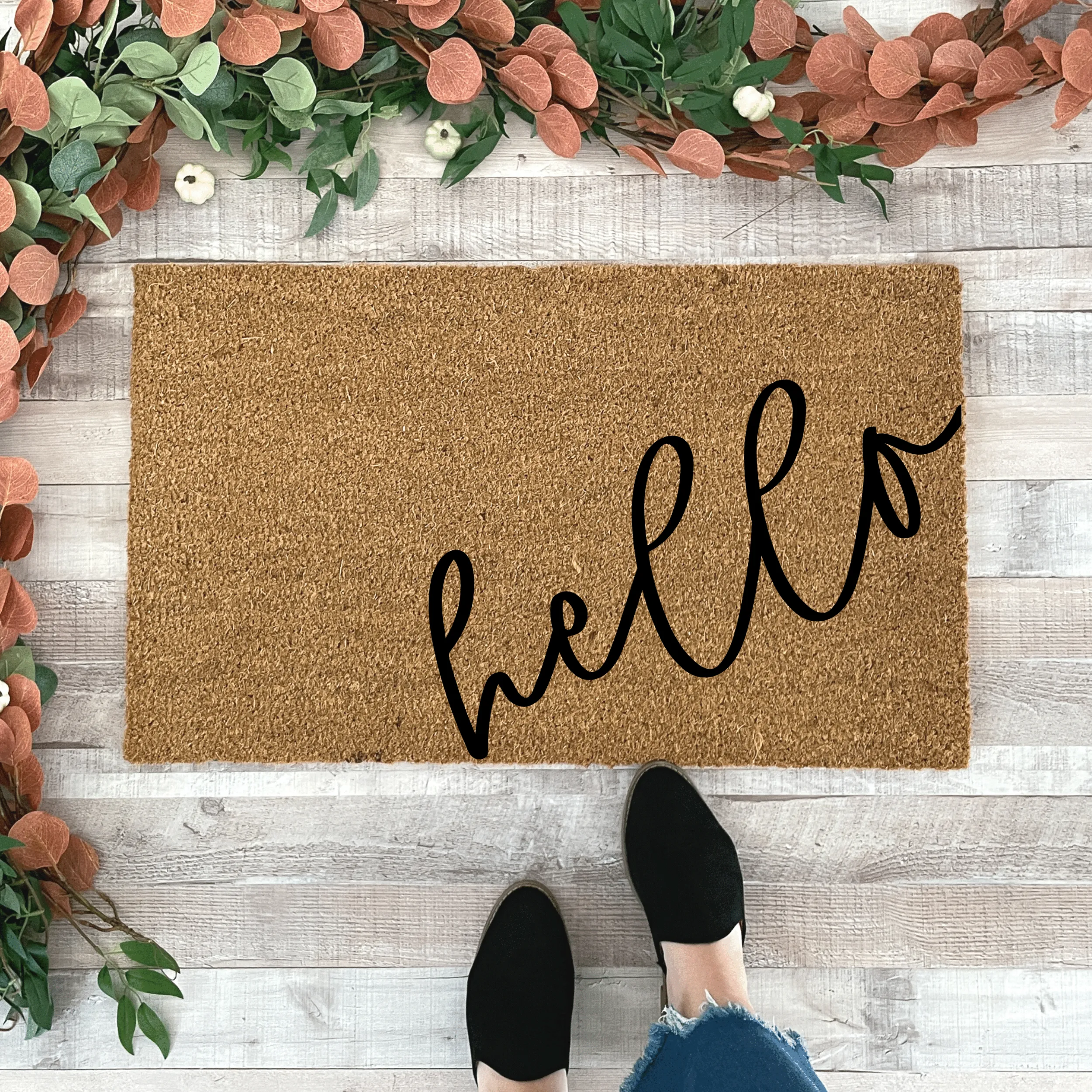 Script hello Outdoor Doormat