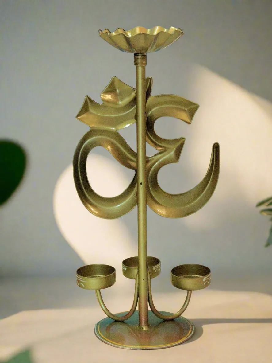 Serene OM Tealight Holder: Radiance for Your Sacred Space