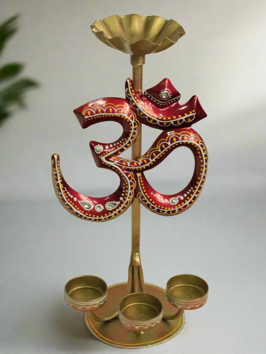 Serene OM Tealight Holder: Radiance for Your Sacred Space