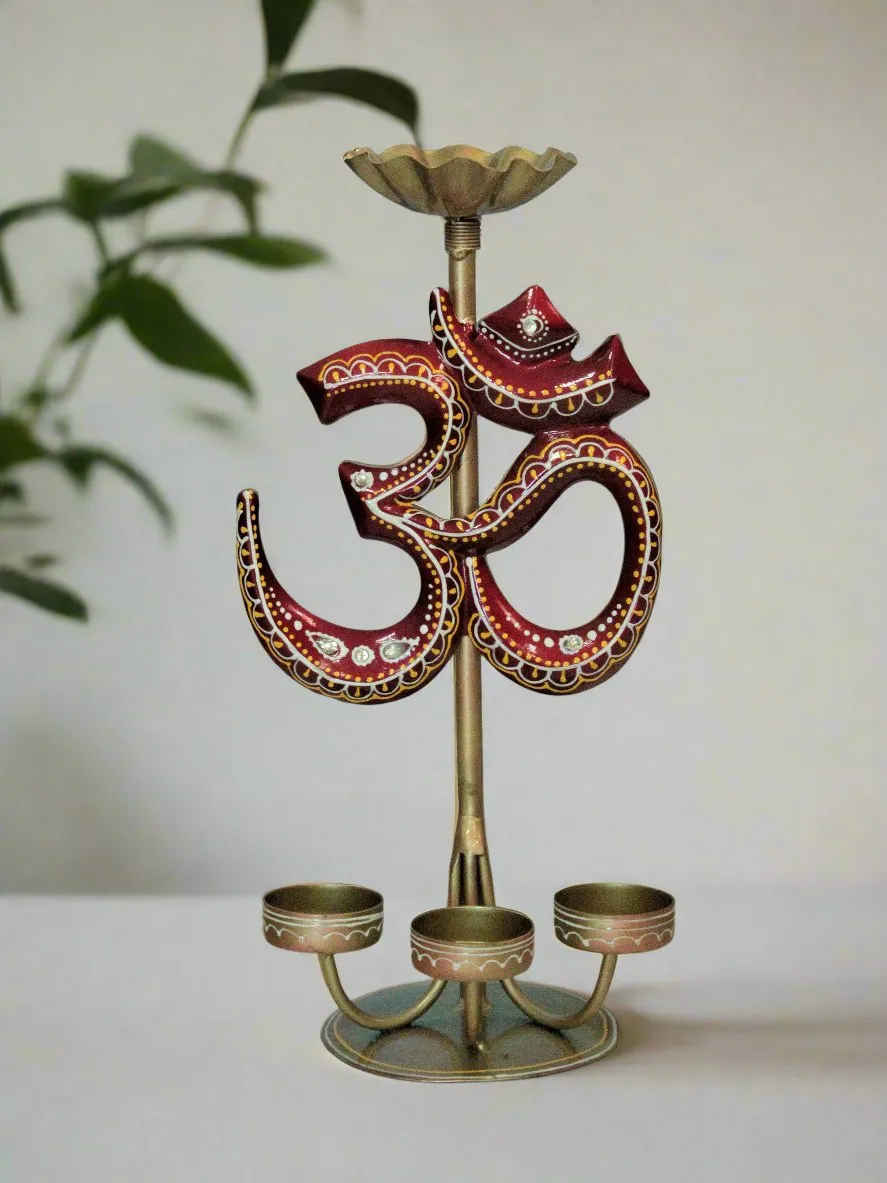 Serene OM Tealight Holder: Radiance for Your Sacred Space