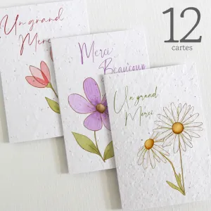 Set of 12 Plantable Thank You Cards - Botanical