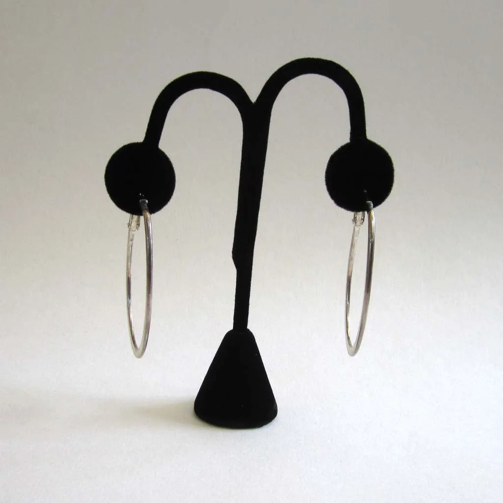 Silver-Tone Large Oval Hoop Earrings