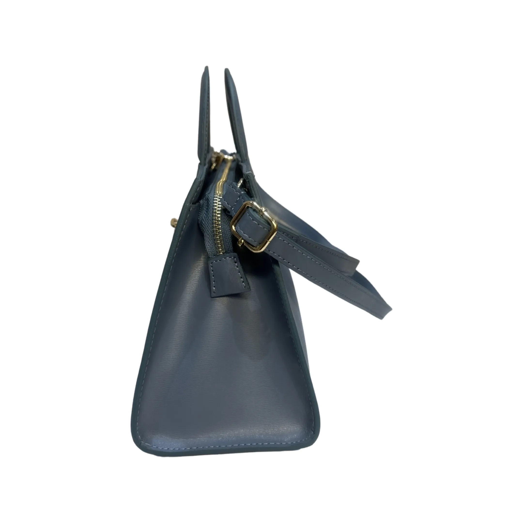 Sky Blue Large Leather Tote Bag
