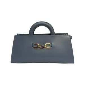 Sky Blue Large Leather Tote Bag