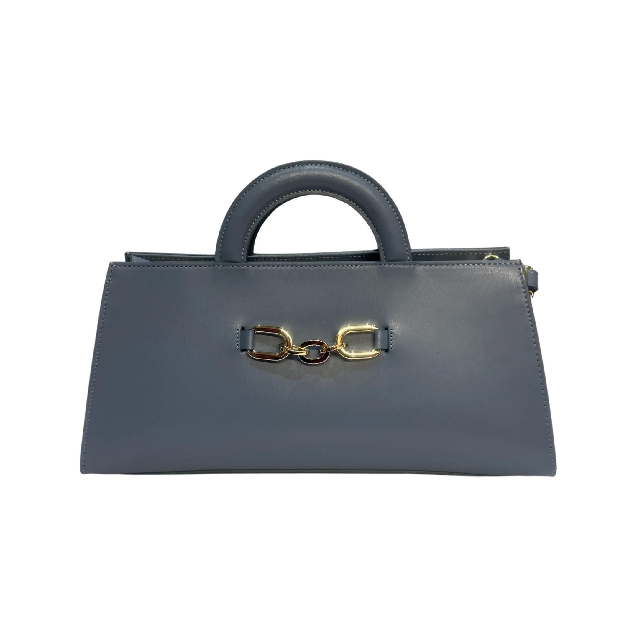 Sky Blue Large Leather Tote Bag