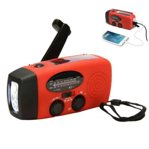 Solar Hand Crank Self Powered AM/FM/NOAA Weather Radio with Emergency LED Flashlight and Power Bank