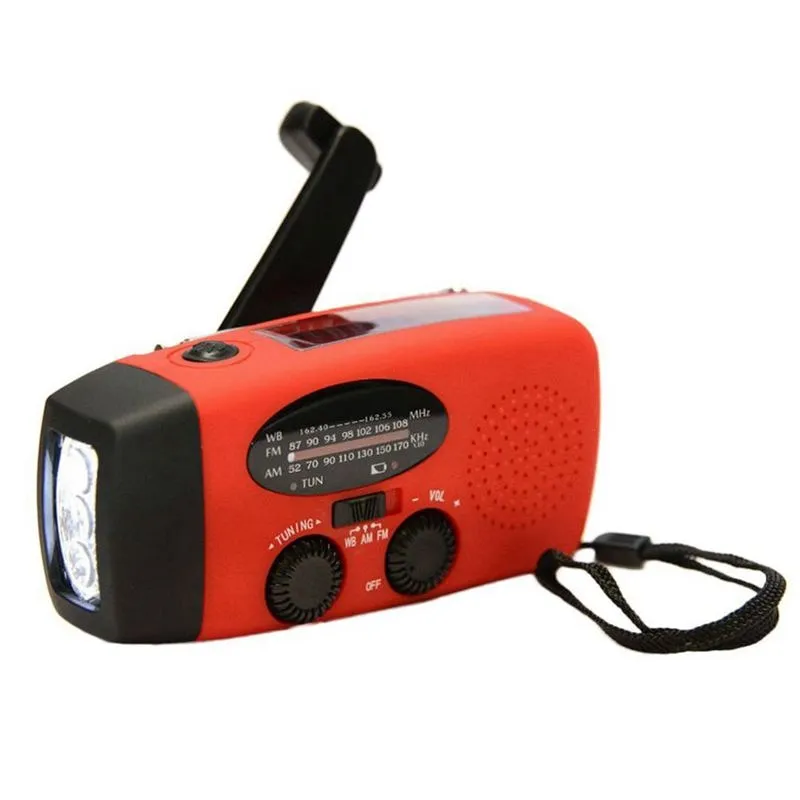 Solar Hand Crank Self Powered AM/FM/NOAA Weather Radio with Emergency LED Flashlight and Power Bank