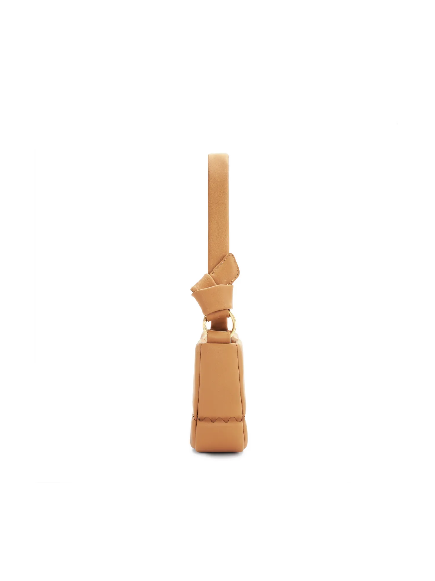 Square Stitch Cushion Shoulder Bag - Caramel