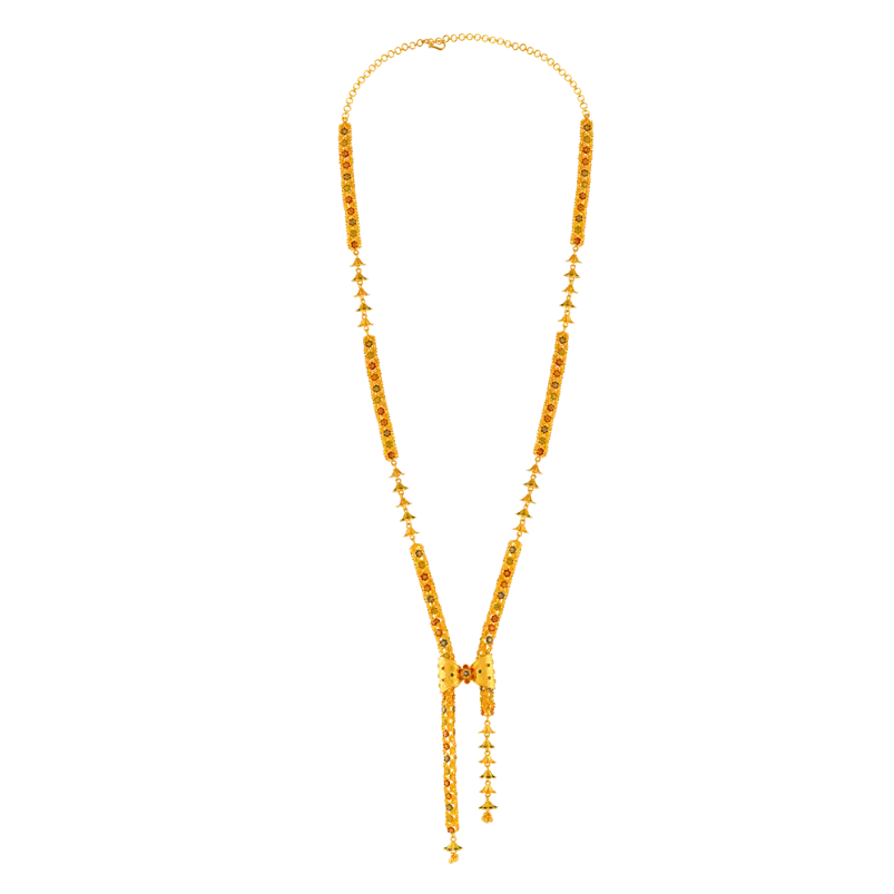 Stunning 22k Gold Tie Chain With Meenakari Detailing