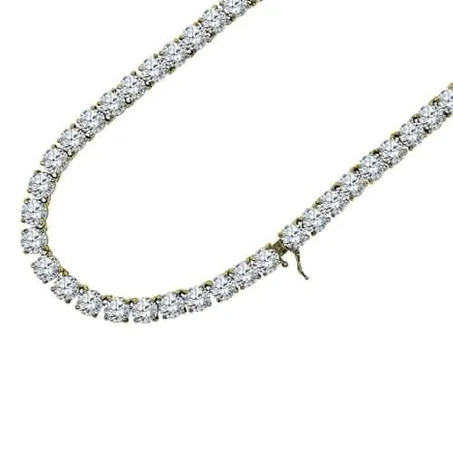 Stunning 8mm Silver and Gold CZ Necklace