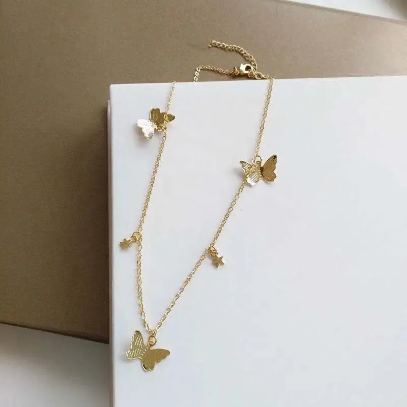 Stunning Butterfly Design Pendant Clavicle Chain