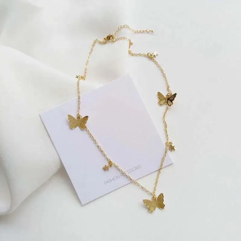 Stunning Butterfly Design Pendant Clavicle Chain