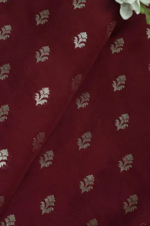 Stunning Maroon Banarasi Silk Fabric ( 1 Mtr )