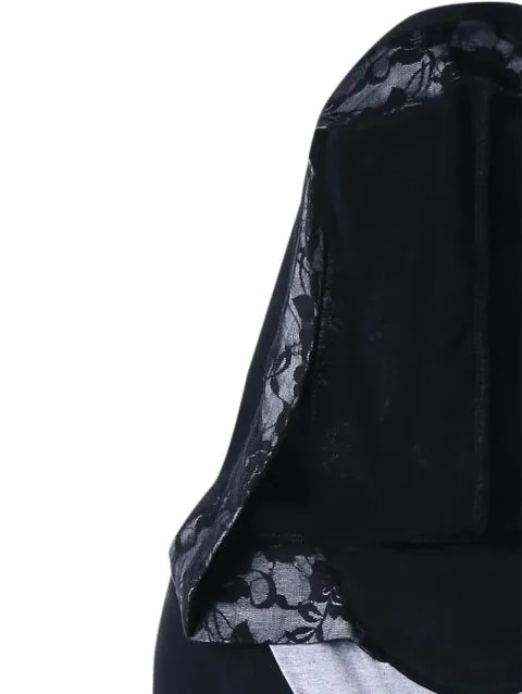 Stunning Panel Lace Up Hooded Dress