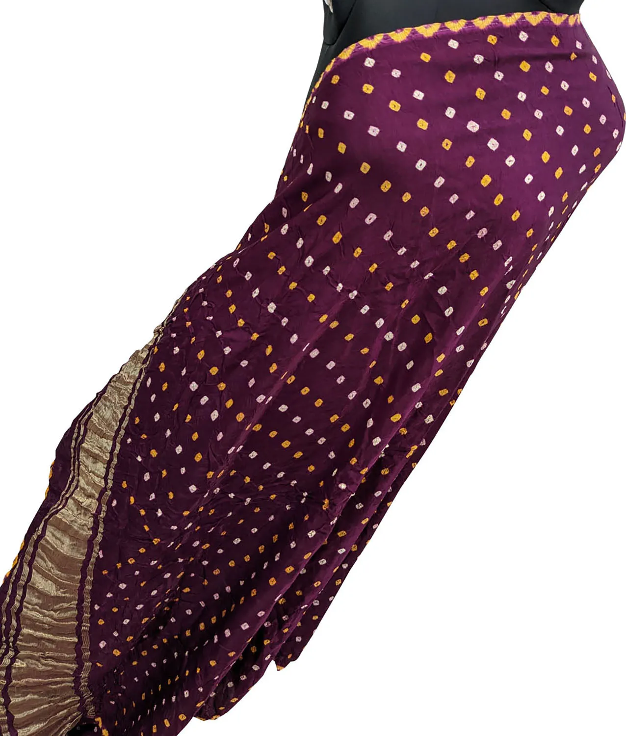 Stunning Purple Bandhani Modal Silk Dupatta