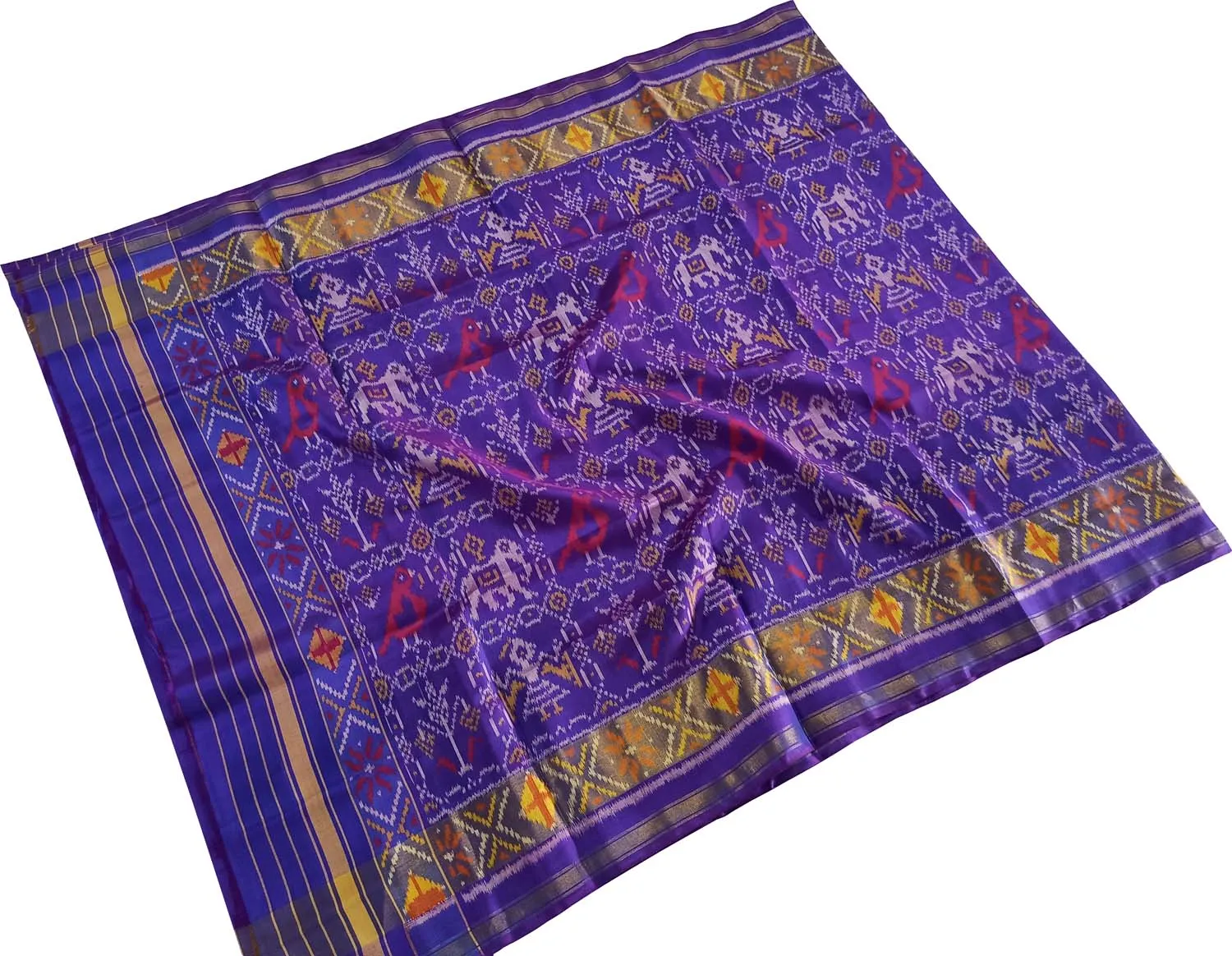 Stunning Purple Handloom Ikat Rajkot Patola Dupatta