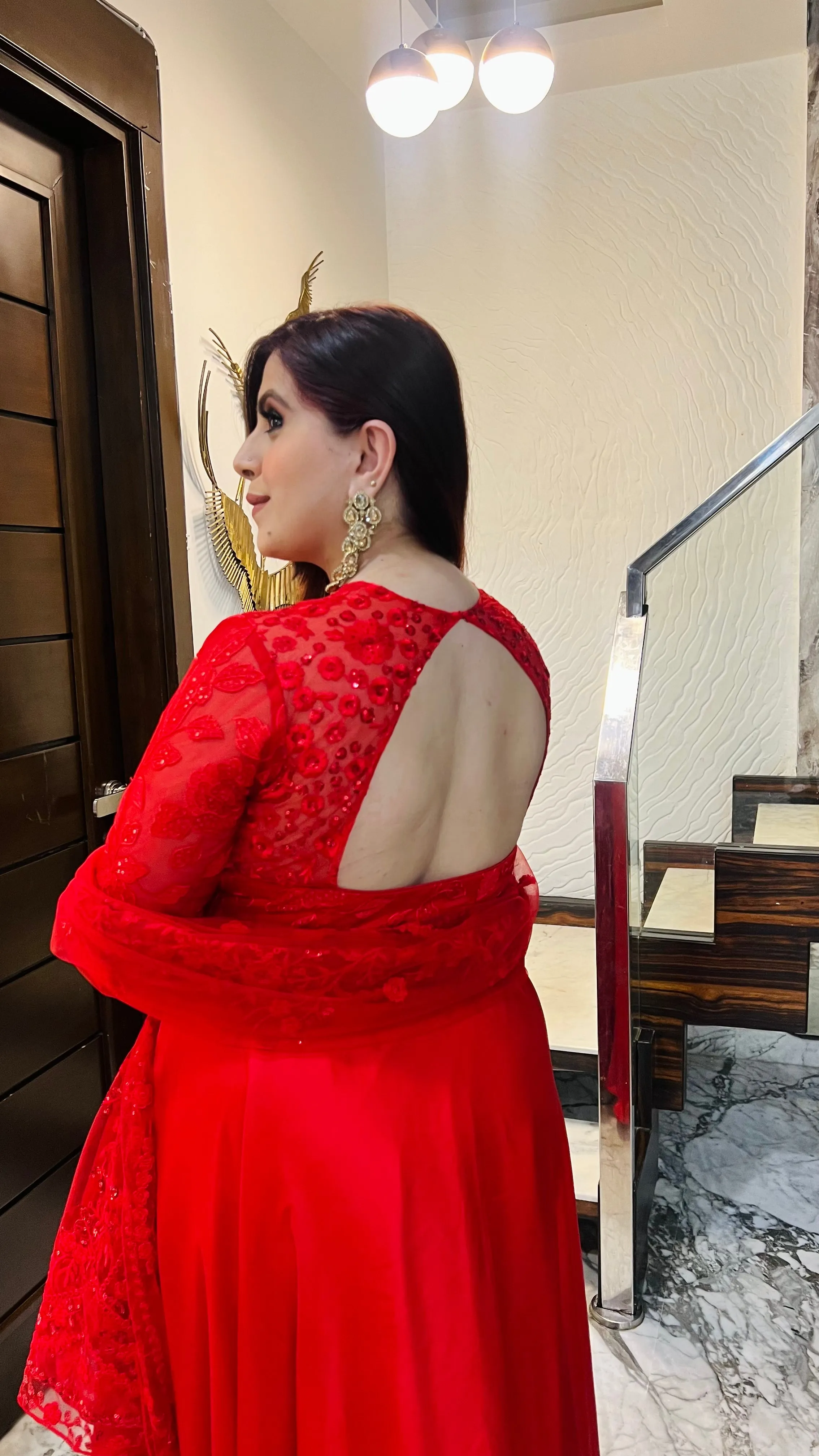 Stunning Red Anarkali