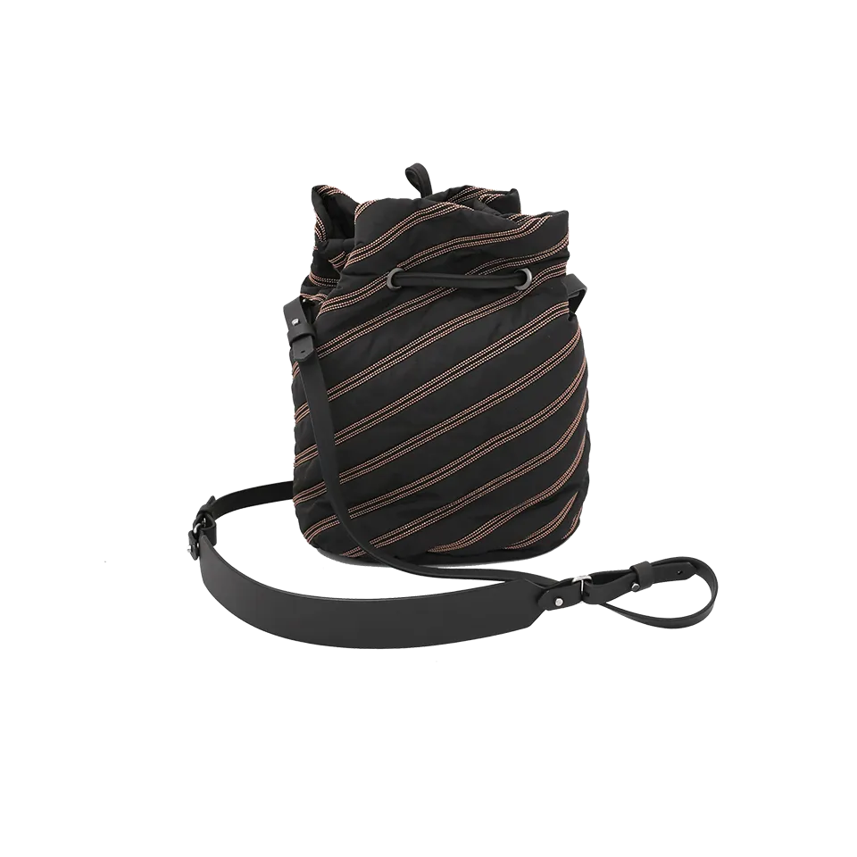 Taffeta Monili Stripe Mini Bucket