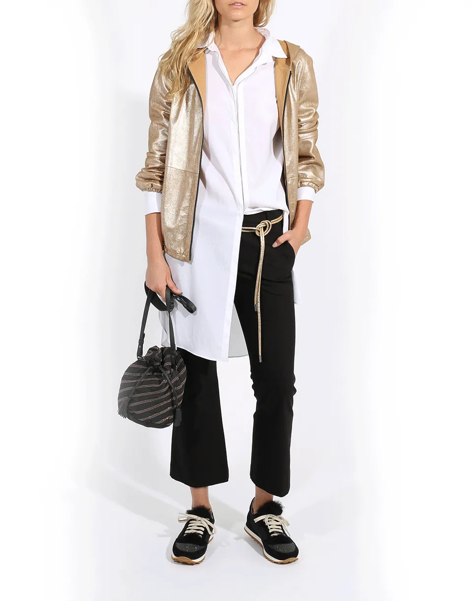 Taffeta Monili Stripe Mini Bucket