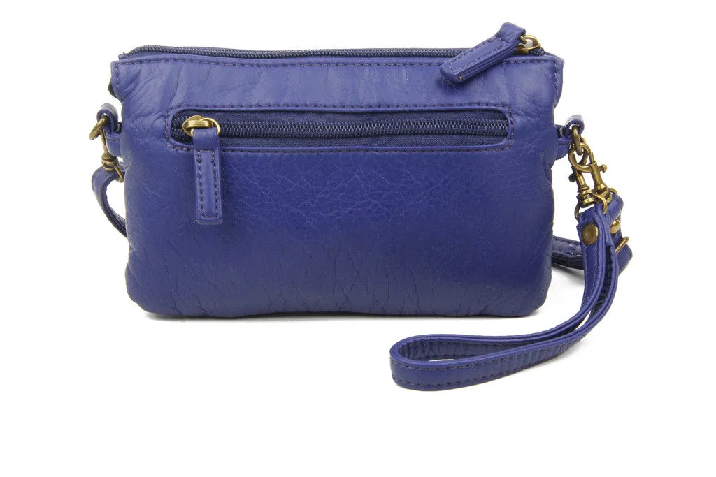 The Anita Three Way Crossbody Wristlet - Navy Blue