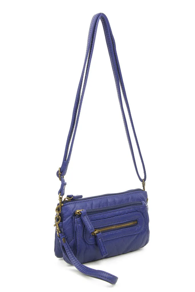 The Anita Three Way Crossbody Wristlet - Navy Blue