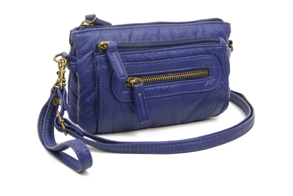 The Anita Three Way Crossbody Wristlet - Navy Blue