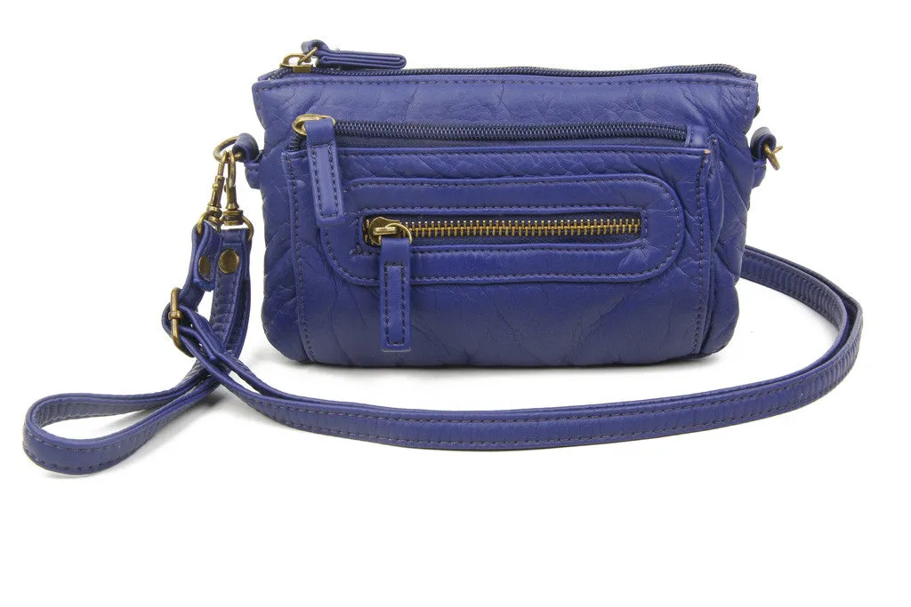 The Anita Three Way Crossbody Wristlet - Navy Blue