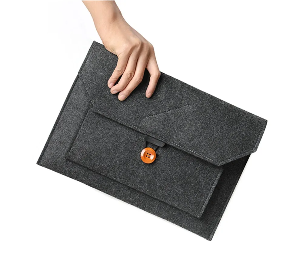 The Buttoned Wool Laptop Sleeve 13-inch