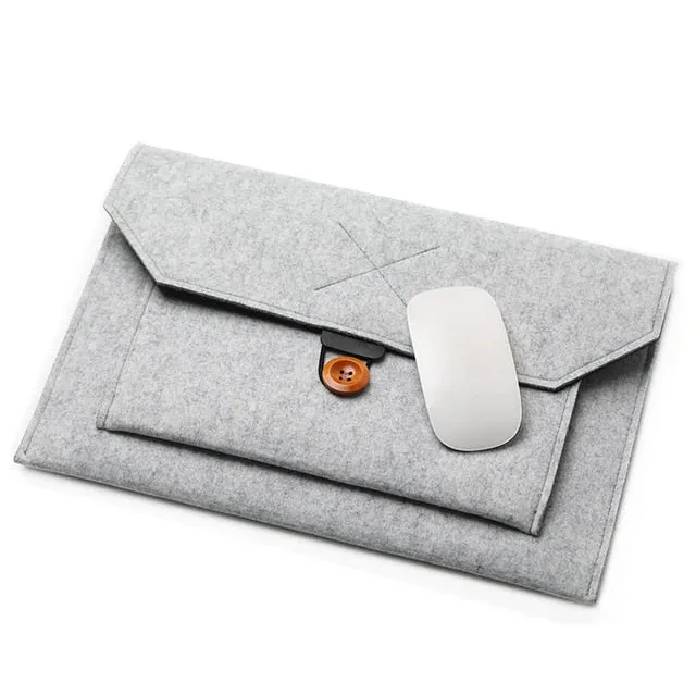 The Buttoned Wool Laptop Sleeve 13-inch