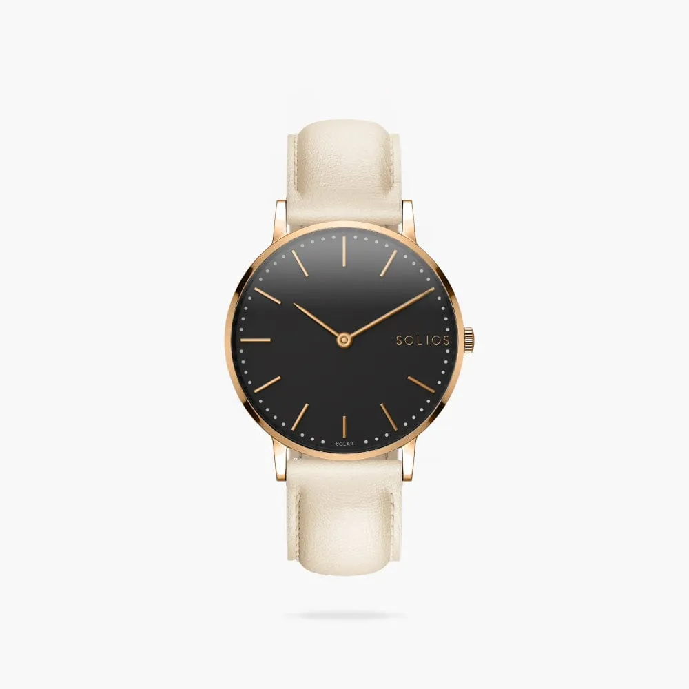 The Solar Classic | Black Dial - Rose Gold Case