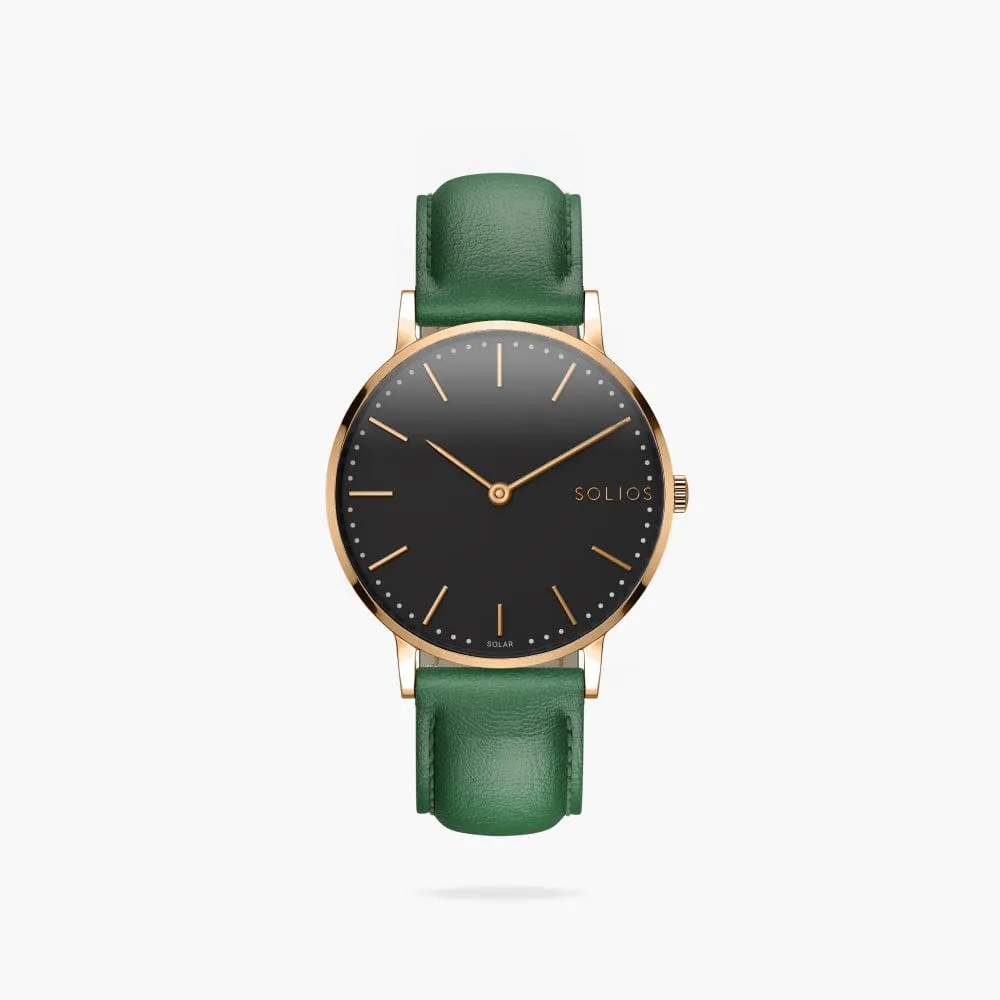 The Solar Classic | Black Dial - Rose Gold Case