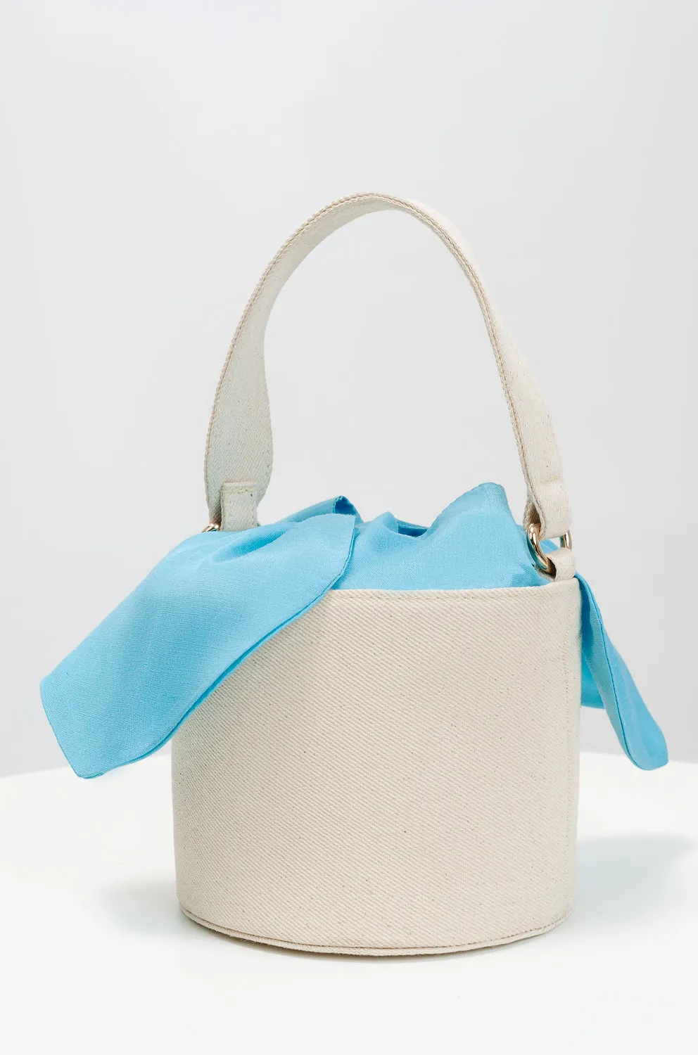 The White-Blue Bucket Bag