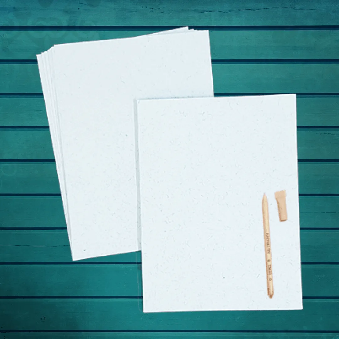 Threaded Handmade Paper Letter Heads Light Blue Colour