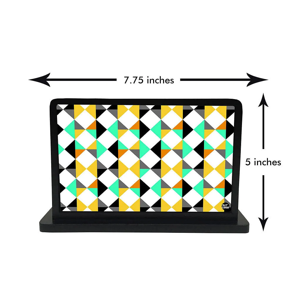 Tissue Holder Paper Napkin Stand - Yellow And Green Diamonds