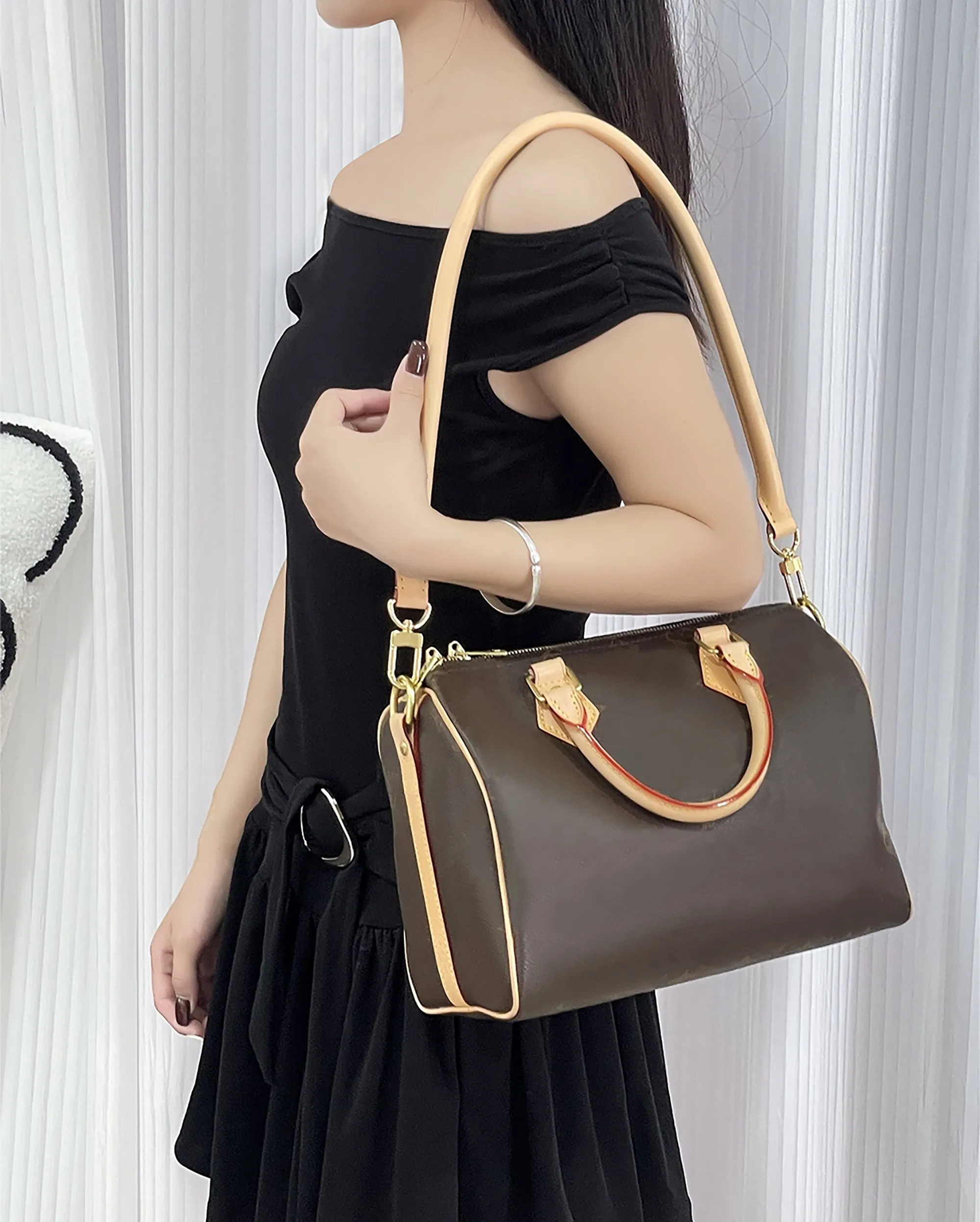 Underarm replacement strap for Speedy 20, 25, 30, genuine leather bag strap accessory.