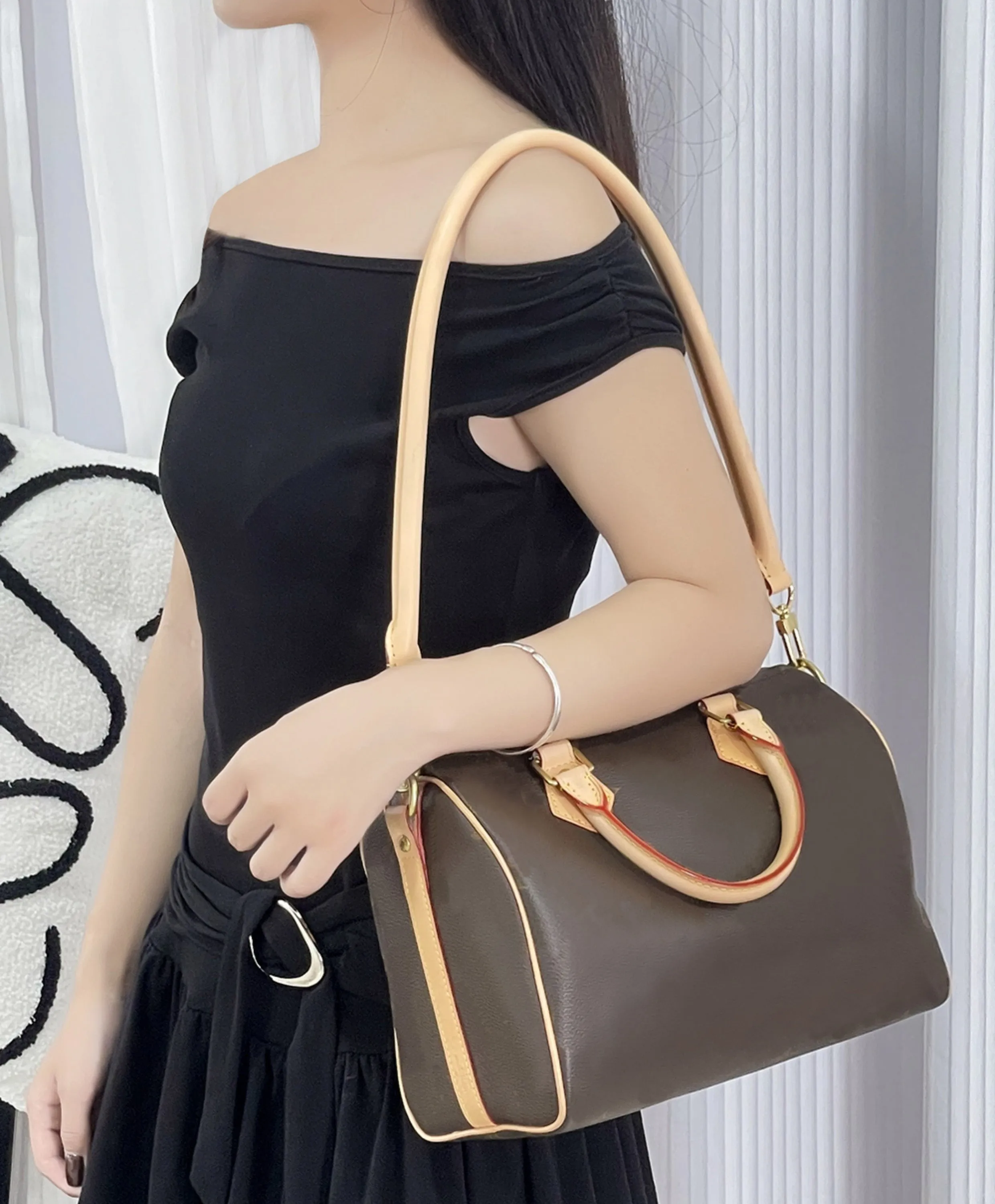 Underarm replacement strap for Speedy 20, 25, 30, genuine leather bag strap accessory.