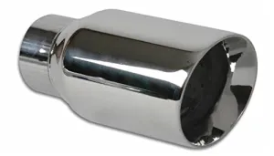 Vibrant 3.00" Outlet O.D. Round Stainless Steel Tip (Double Wall, Angle Cut), 2.00" Inlet I.D.  - 1209