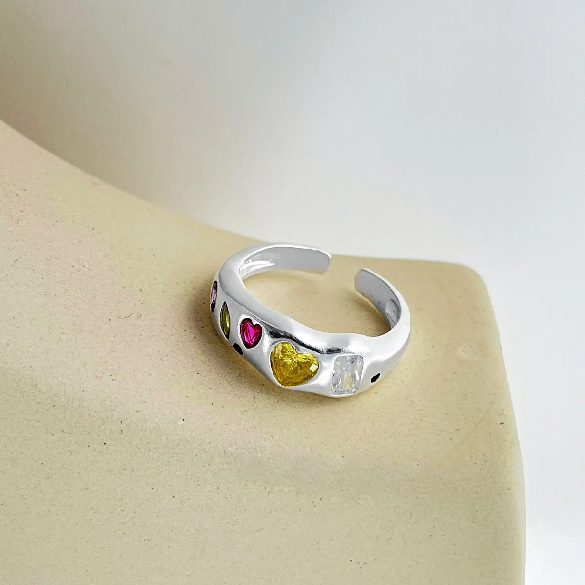 Vibrant Heart Multi-Stone Ring