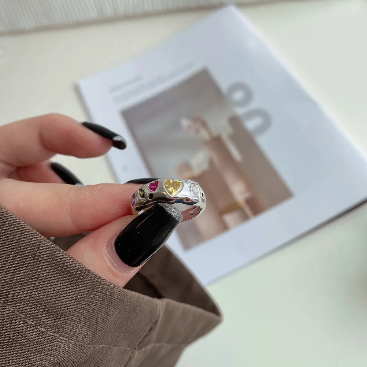 Vibrant Heart Multi-Stone Ring