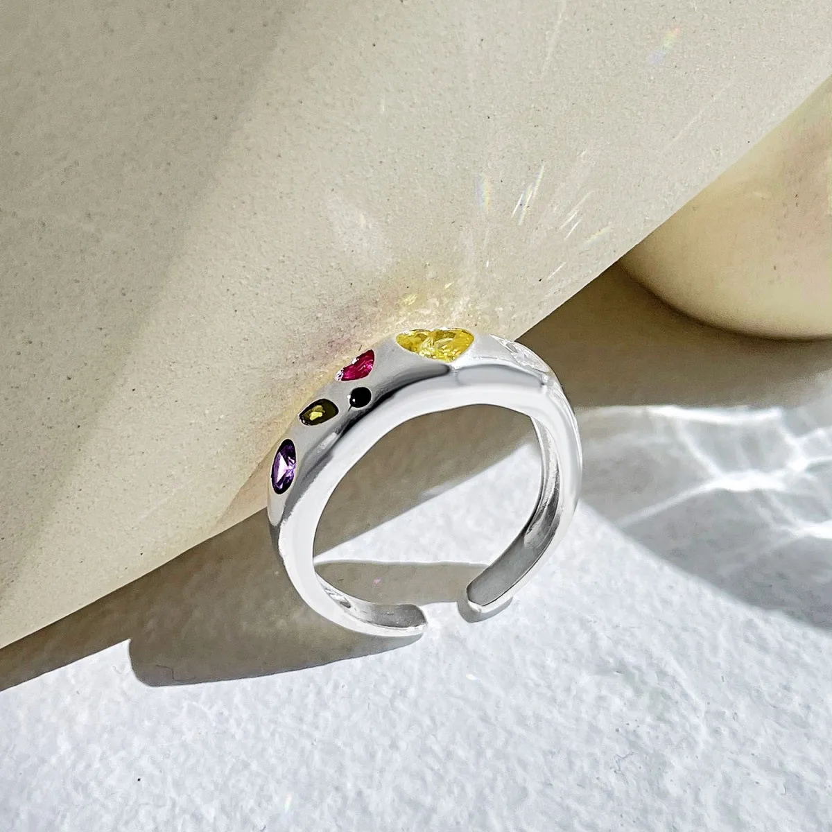 Vibrant Heart Multi-Stone Ring