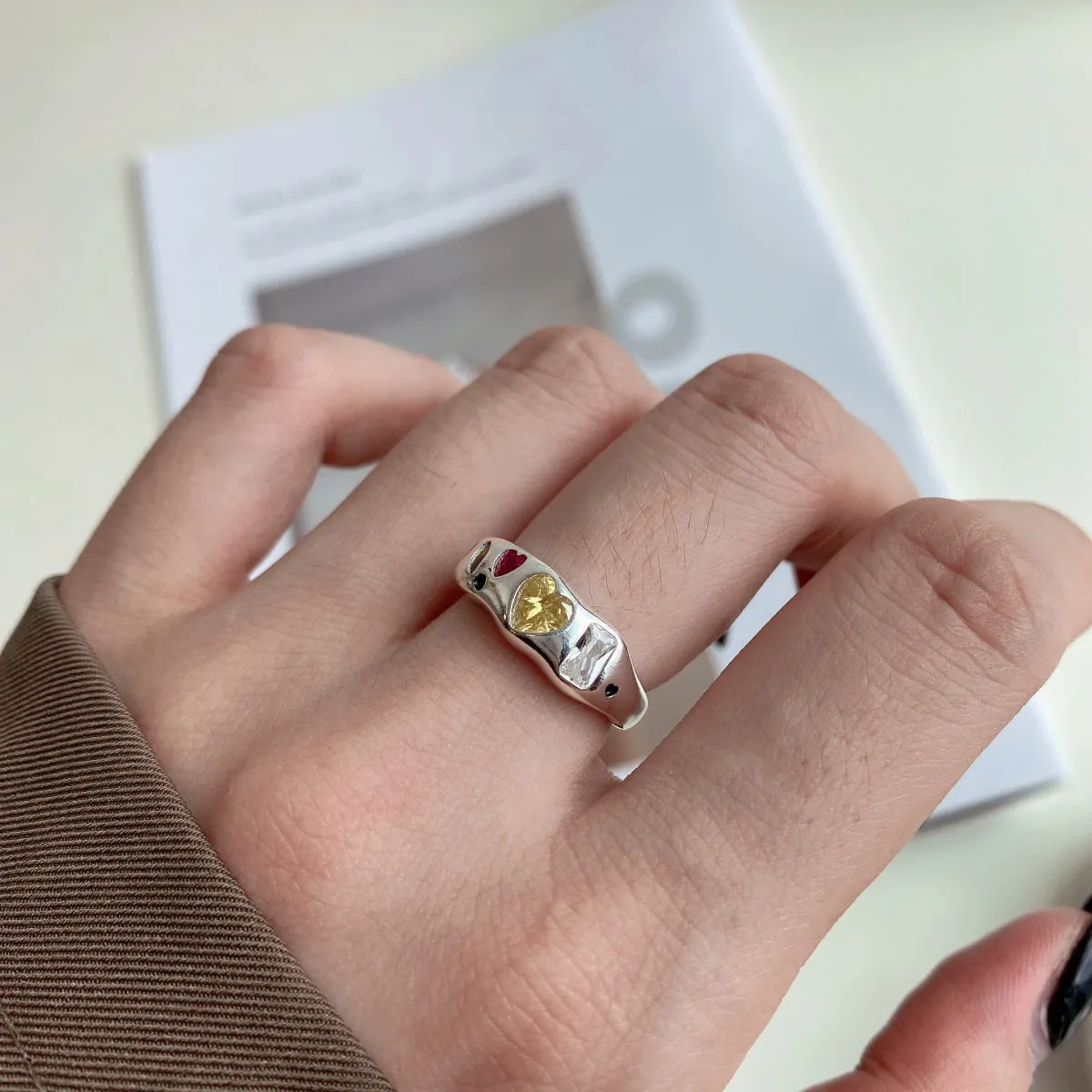 Vibrant Heart Multi-Stone Ring