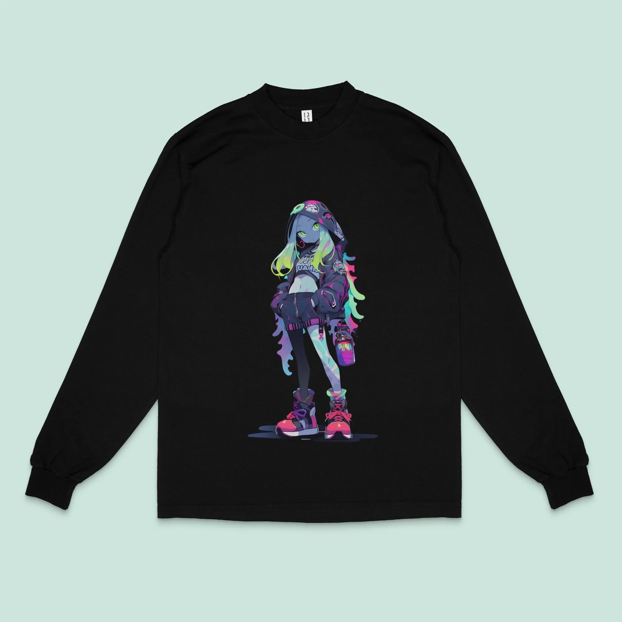 Vibrant Neon Cyberpunk Anime